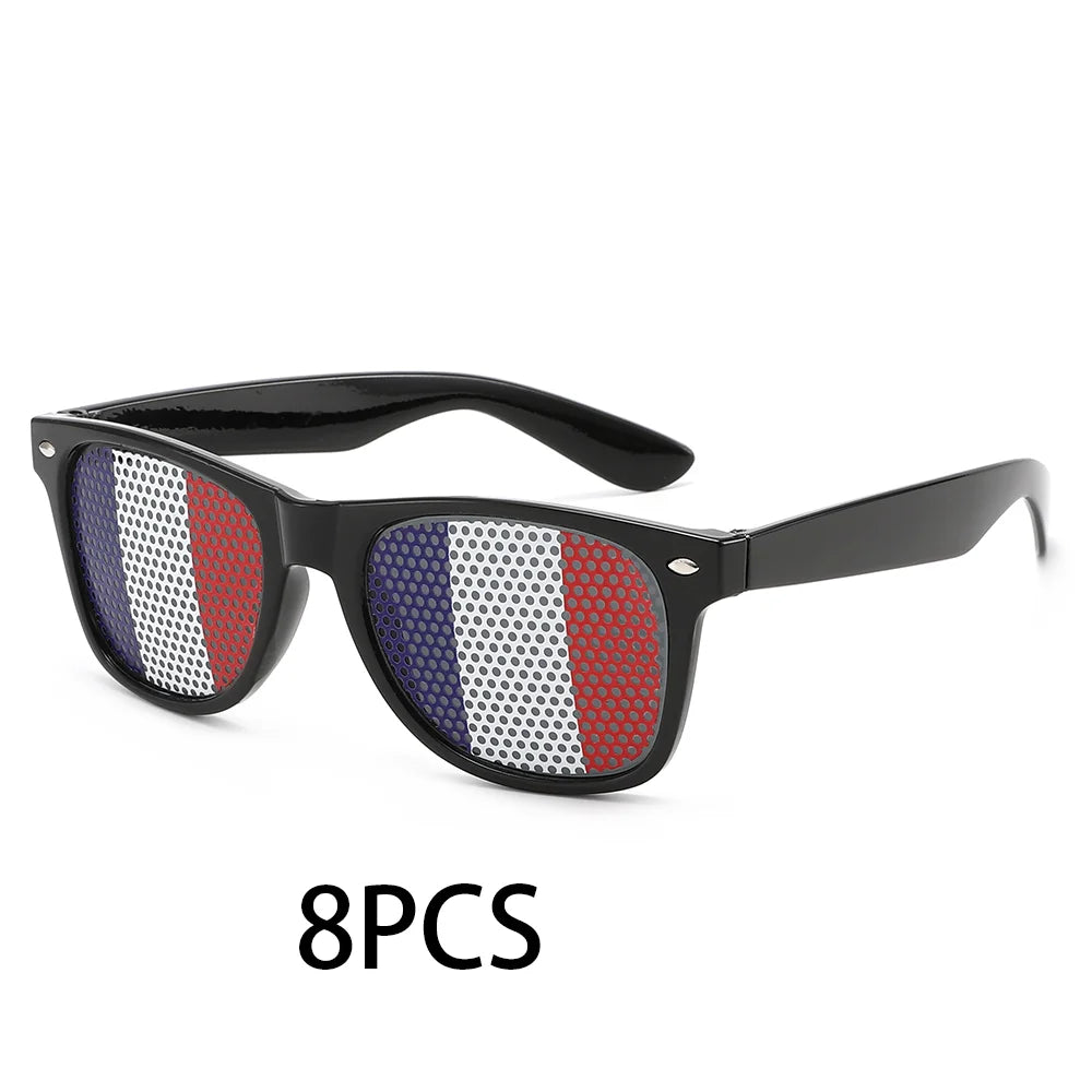 8PCS HD Vision Flag Sunglasses – Football Fan Sports Party Eyewear