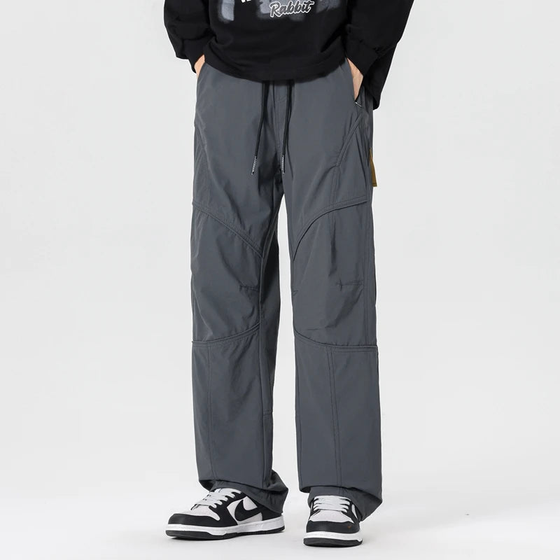 Men’s Casual Pants Loose Fit Straight Leg – Water-Resistant Everyday Trousers Spring Fashion