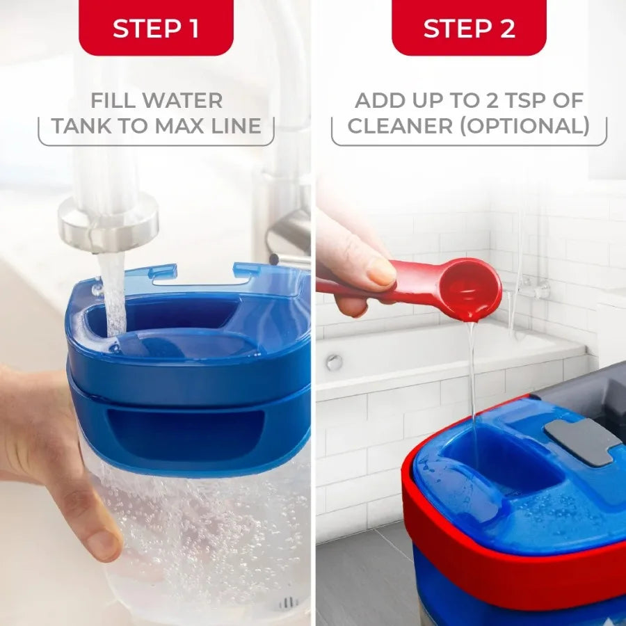 O-Cedar H2pro Flat Mop System – Dual-Tank Design Separates Clean & Dirty Water, Compact Cleaning Mop