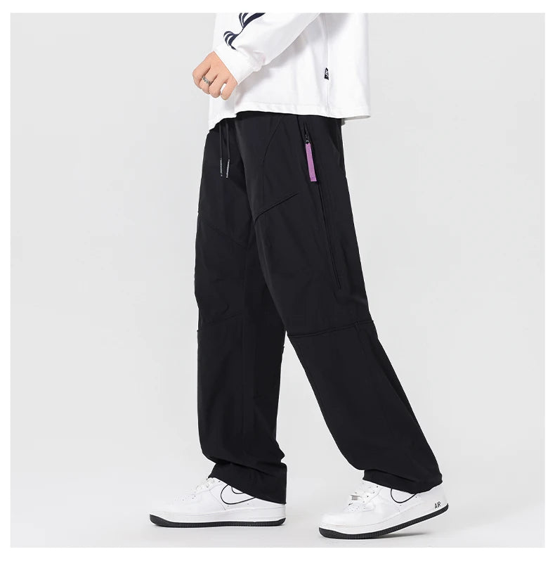 Men’s Casual Pants Loose Fit Straight Leg – Water-Resistant Everyday Trousers Spring Fashion