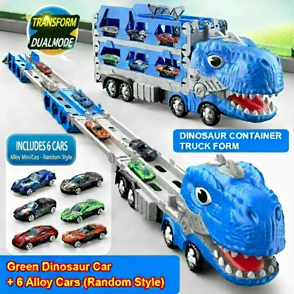 Transforming Dinosaur Toy Truck with Folding Track