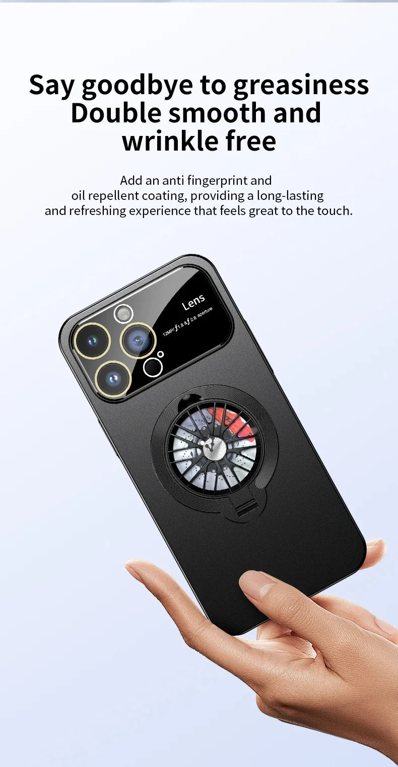 MagSafe Rotating Gyro Stand Phone Case with Camera Lens Protection for iPhone 16/15/14/13/12/11 Pro Max & Plus