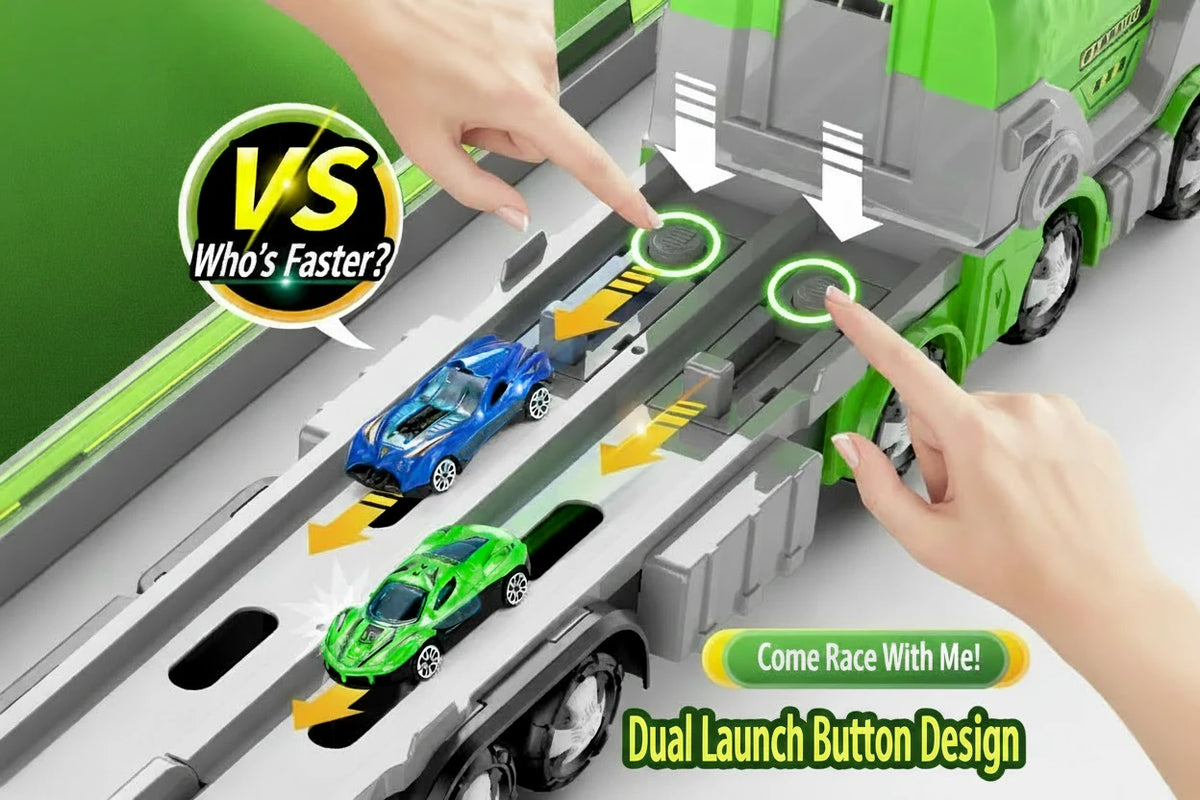 Transforming Dinosaur Toy Truck with Folding Track