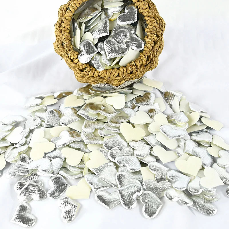 100/200 pcs Artificial Love Heart Petals – Satin & Sponge Confetti for Valentine’s Day, Wedding, Party, Table and Bed Decorations