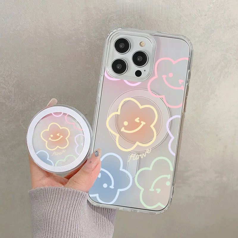 Flower Magnetic Stand Phone Case with MagSafe