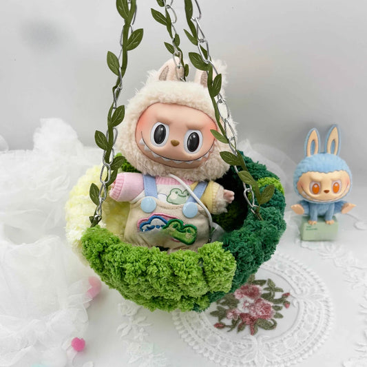 Colorful Hammock Swing Bed for 15/17cm Labubu Dolls – Hanging Toy Accessory