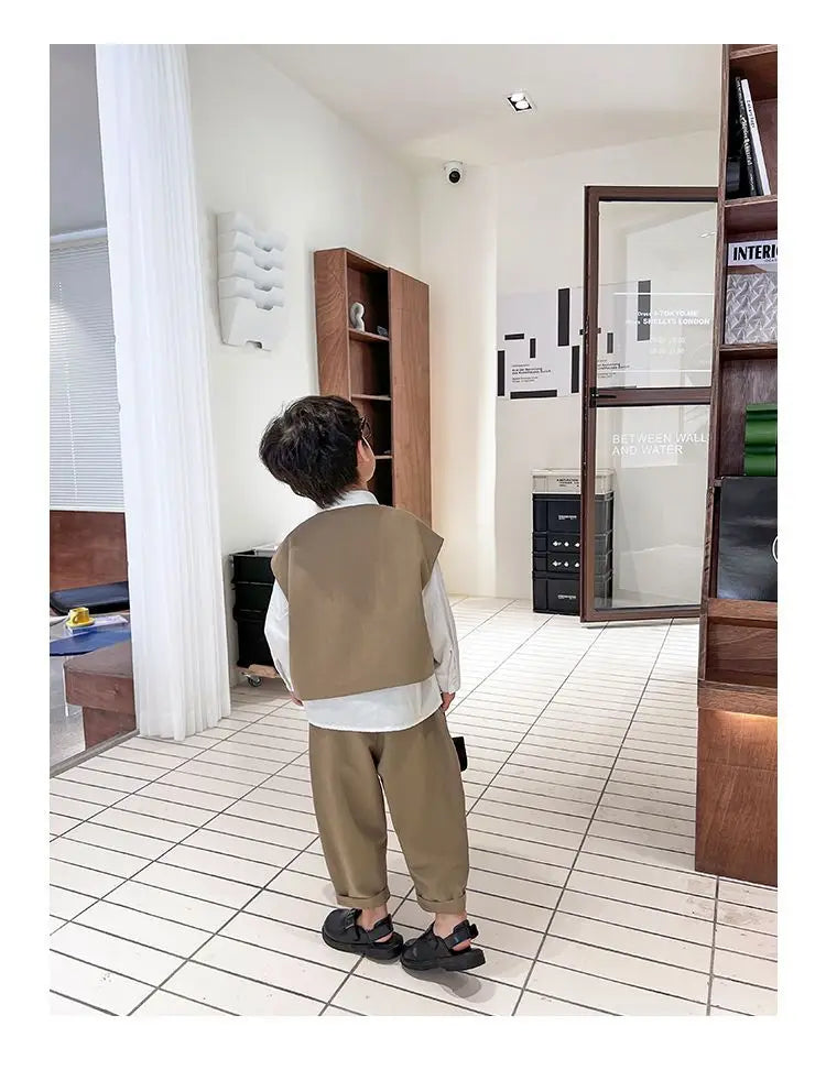 Boys 3-Piece Streetwear Clothing Set — Vest, Top & Pants