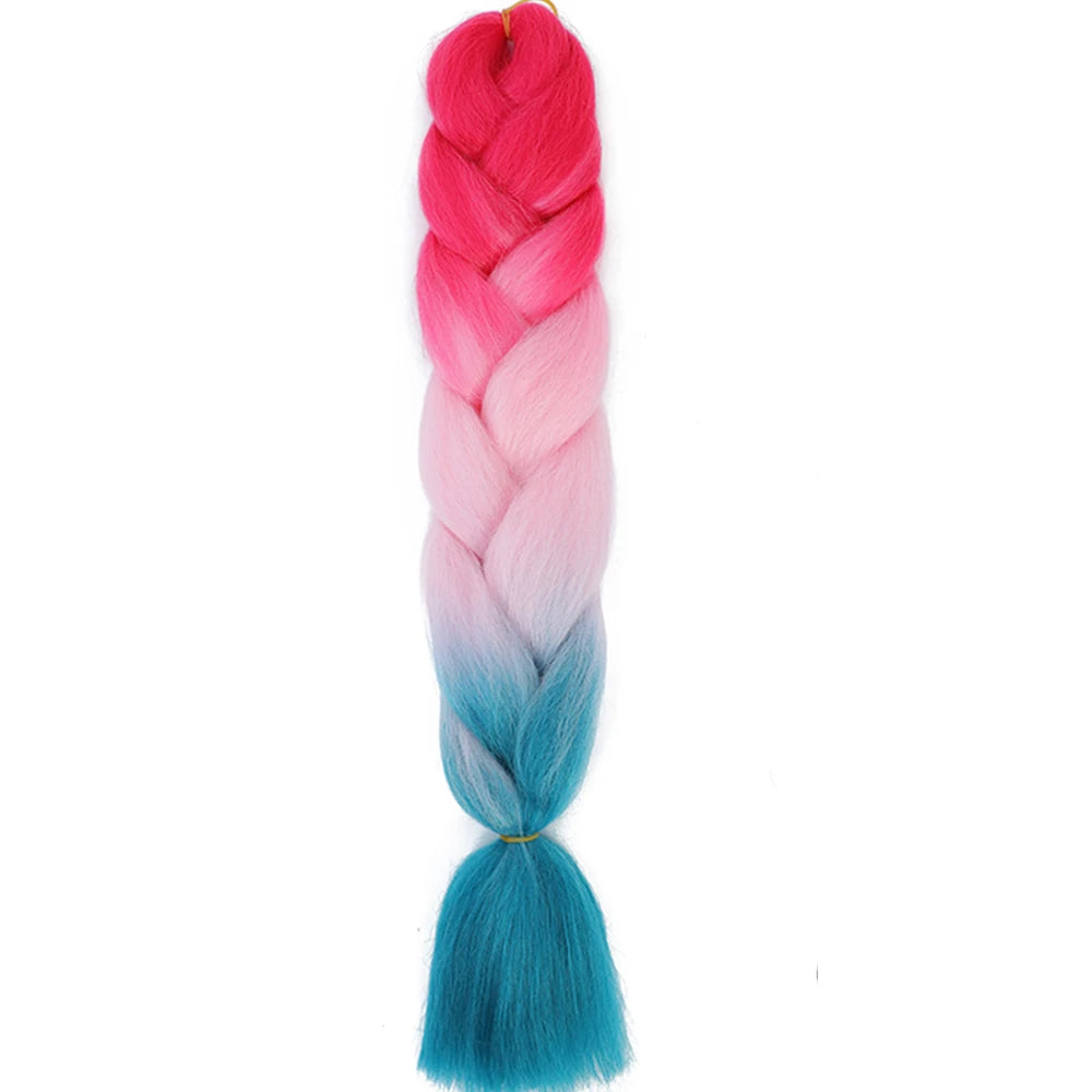 GlowStrands 24” Jumbo Braids for Kids & Adults – Ombre Kanekalon Hair Extensions, Easy Styling & Natural Feel
