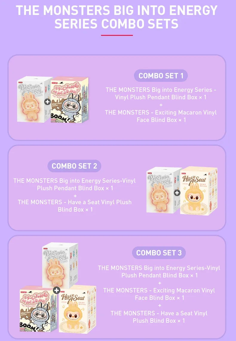 Labubu V3 – Big Into Energy Series | Vinyl Velvet Blind Box Mystery Pendant | Collectible Decoration & Gift