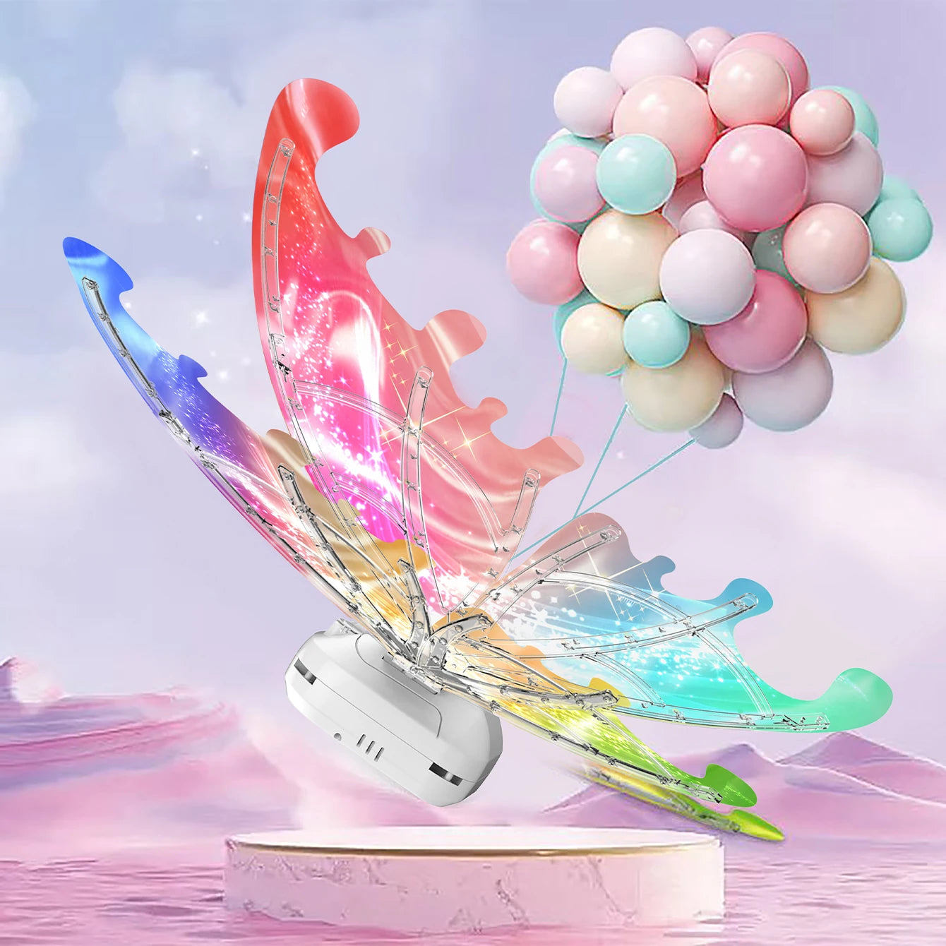 Light-Up Butterfly Fairy Wings with Music – LED Angel Costume Wings Toy Gift