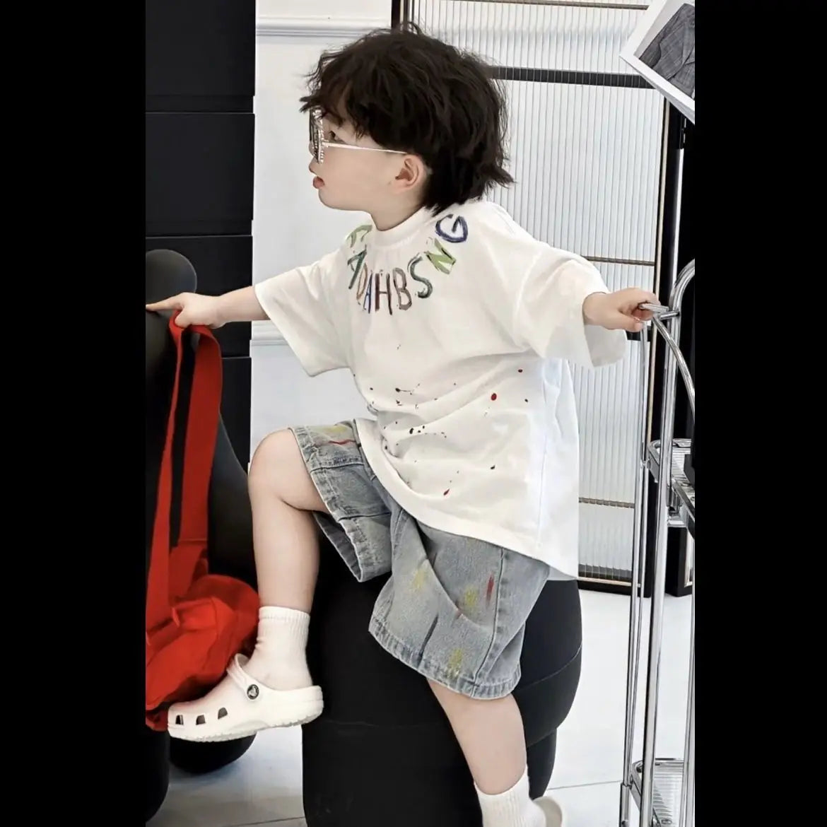 2025 New Baby Boys Summer Sportswear.Suit Children Streetwear kid Boy Short Sleeve T Shirt + Denim Shorts 2PCS Set Outfits 2-10Y