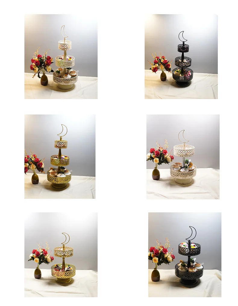 Three-Tier Castle Cake Stand – Multi-Layer Dessert Tray for Parties, Candy Display & Holiday Decoration