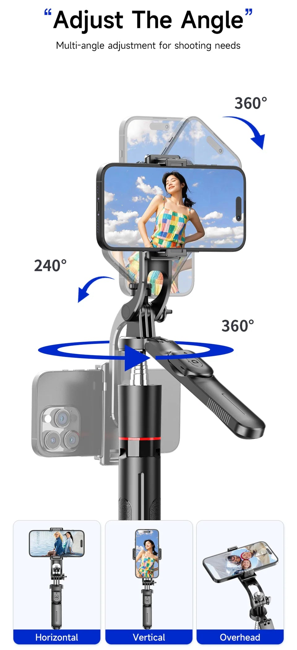Wireless Selfie Stick Tripod with Bluetooth Remote and Fill Light