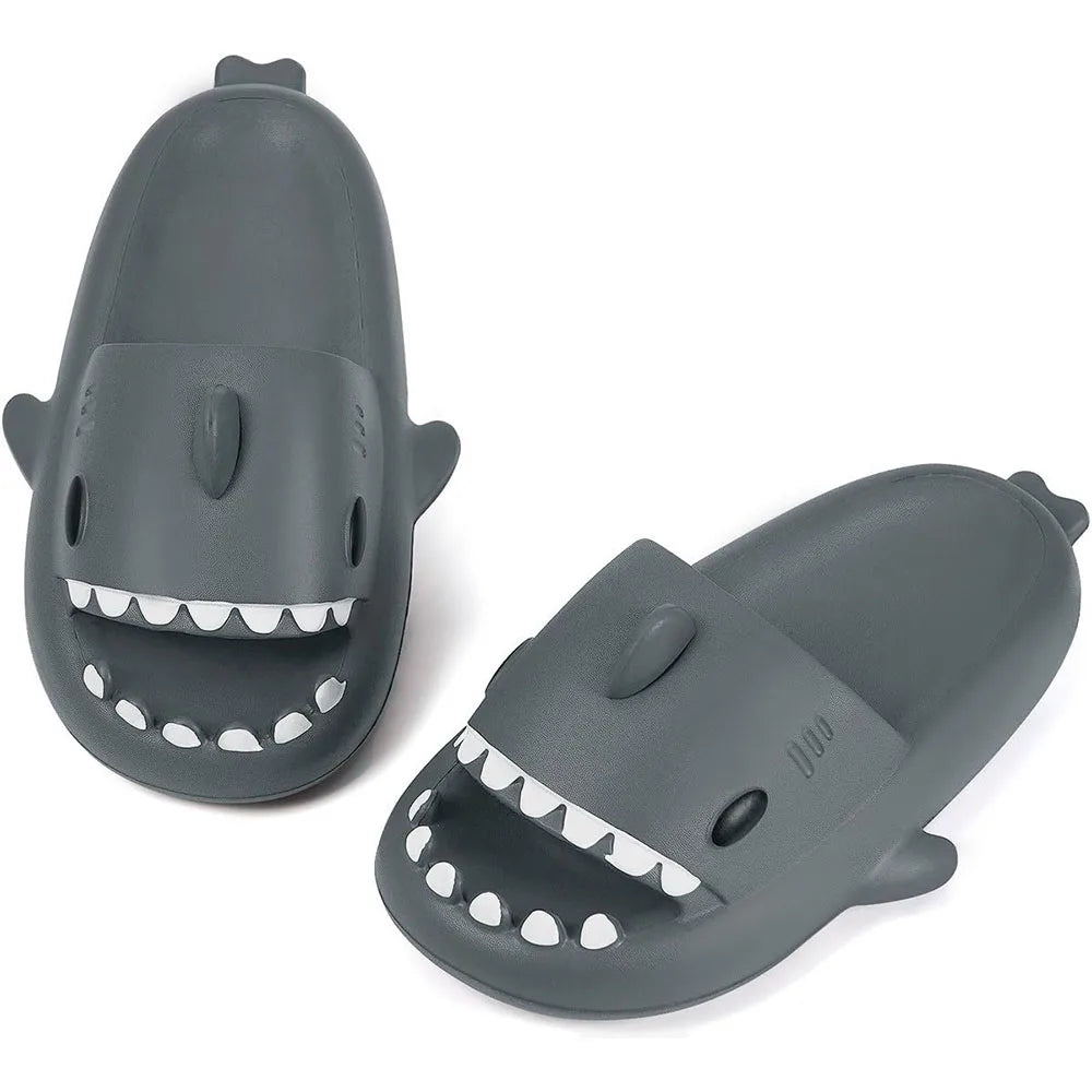 Shark Slides – Cloud Slippers for Men & Women | Summer Open-Toe Sandals | Anti-Slip Casual Beach, Pool & Shower Shoes