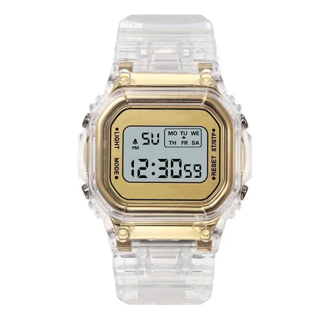 Vintage LED Digital Watch with Steel Strap – Unisex Electronic Sports Wristwatch, Valentine’s Day Gift