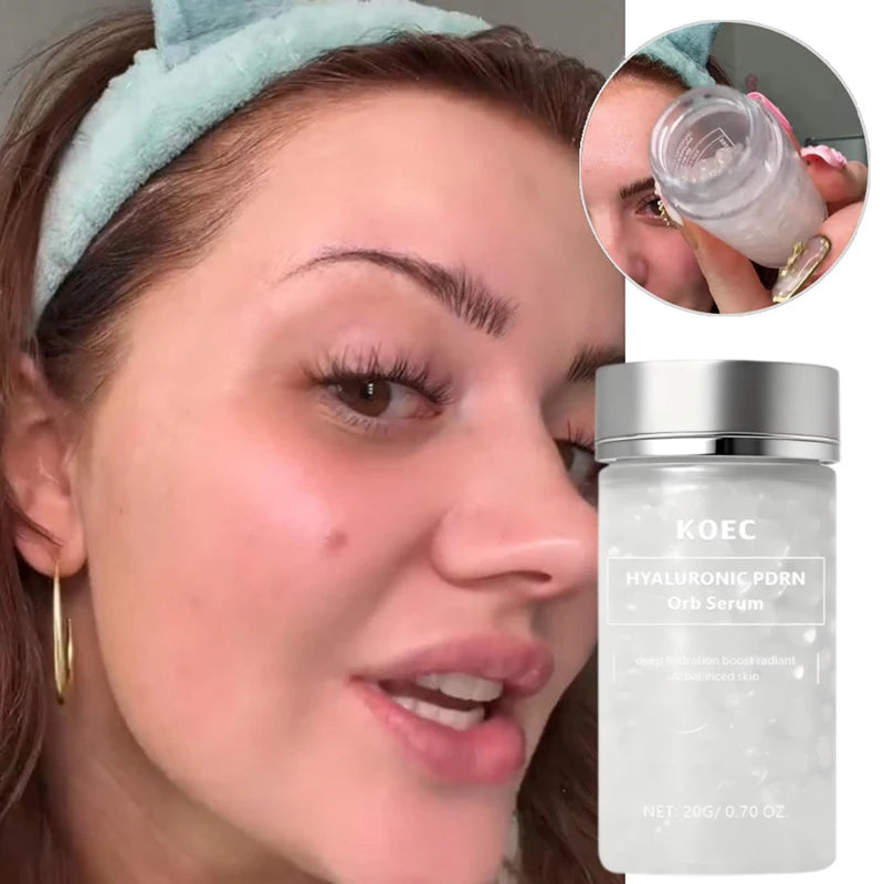 Hyaluronic Acid & Salmon DNA PDRN Beads Serum for Face – Hydrating, Firming, Anti-Aging, Brightening Korean Skincare Essence