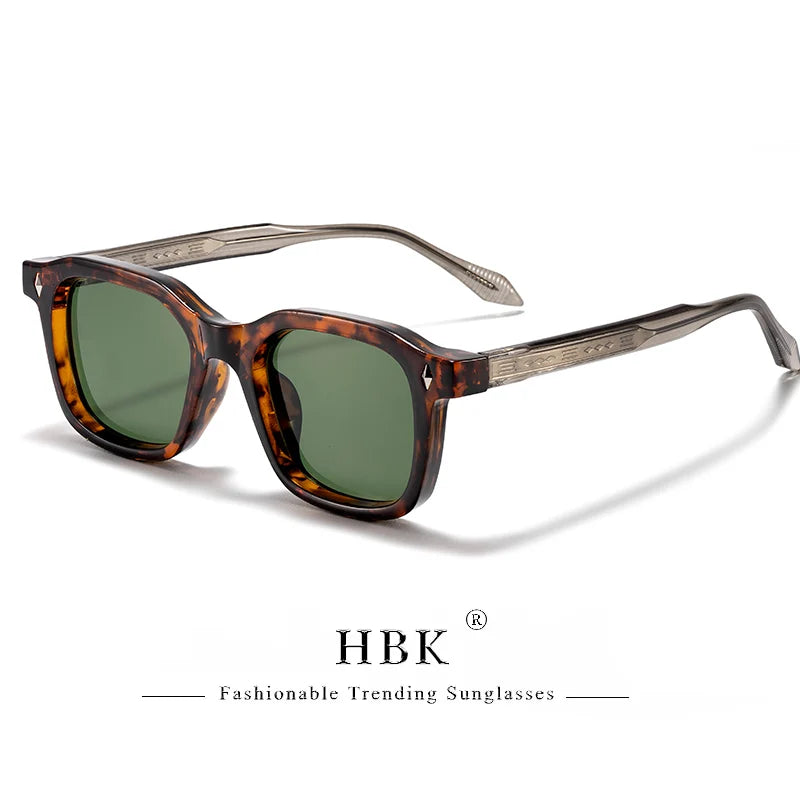 Square UV400 Sunglasses with Vintage Temple Tips — Unisex Fashion Eyewear