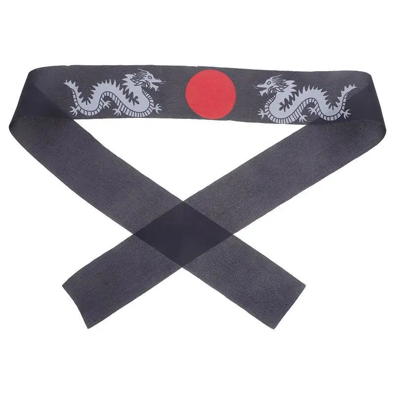 1pc Japanese Ninja Headband Japanese Sushi Chef Head Band Karate Headband Breathable Chef Headband Polyester 92x4.6cm