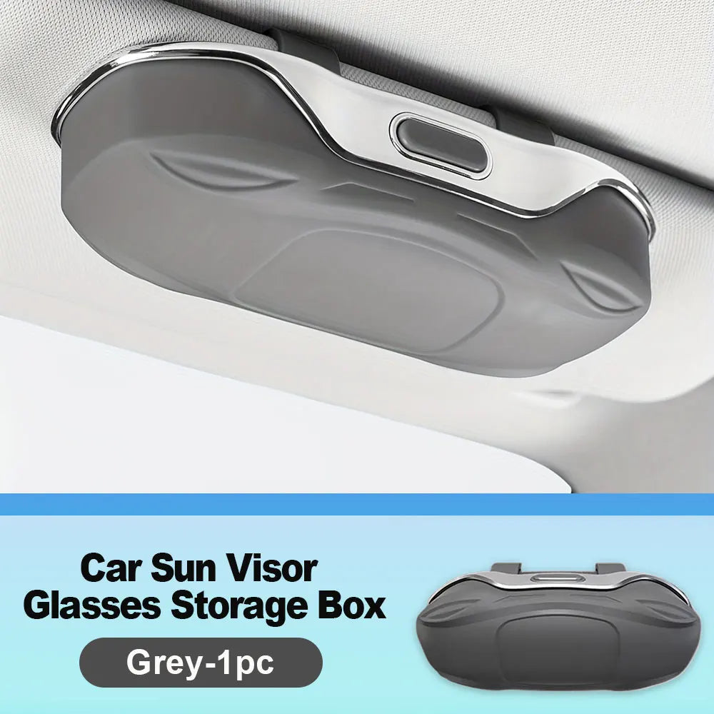 Portable Car Sunglasses Holder – Eyeglass Case & Sun Visor Clip for Driving