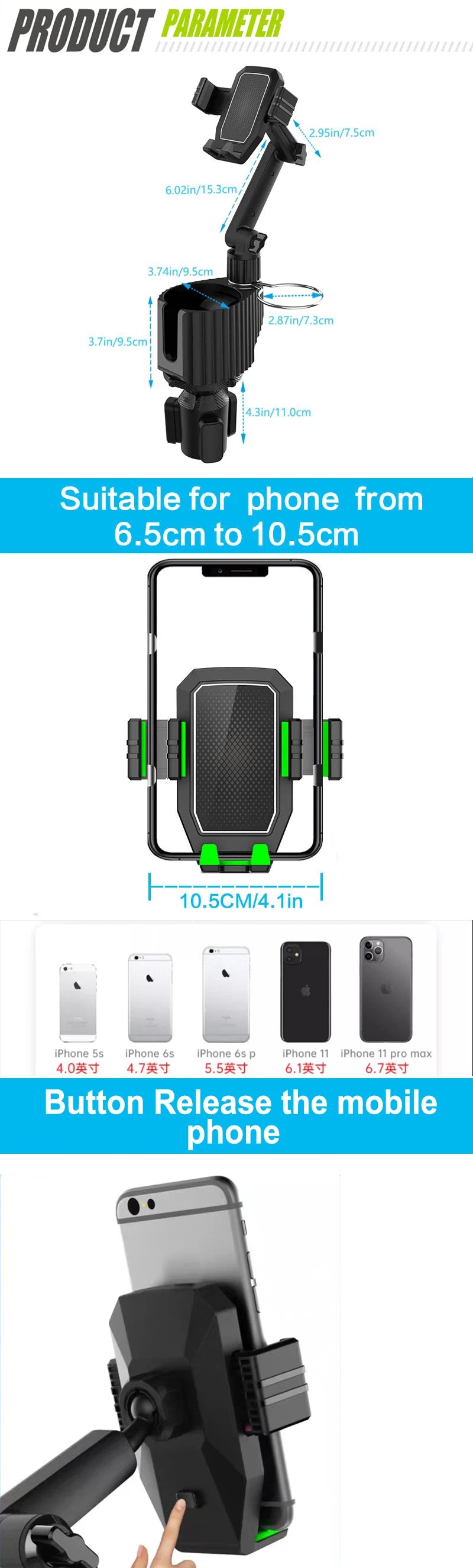 Universal 360 Degree Car Cup Holder Phone Mount
