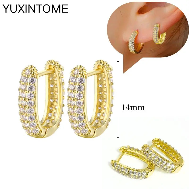 925 Sterling Silver Multi-Turn Hoop Earrings with White Zircon, Fashion Punk Jewelry for Women