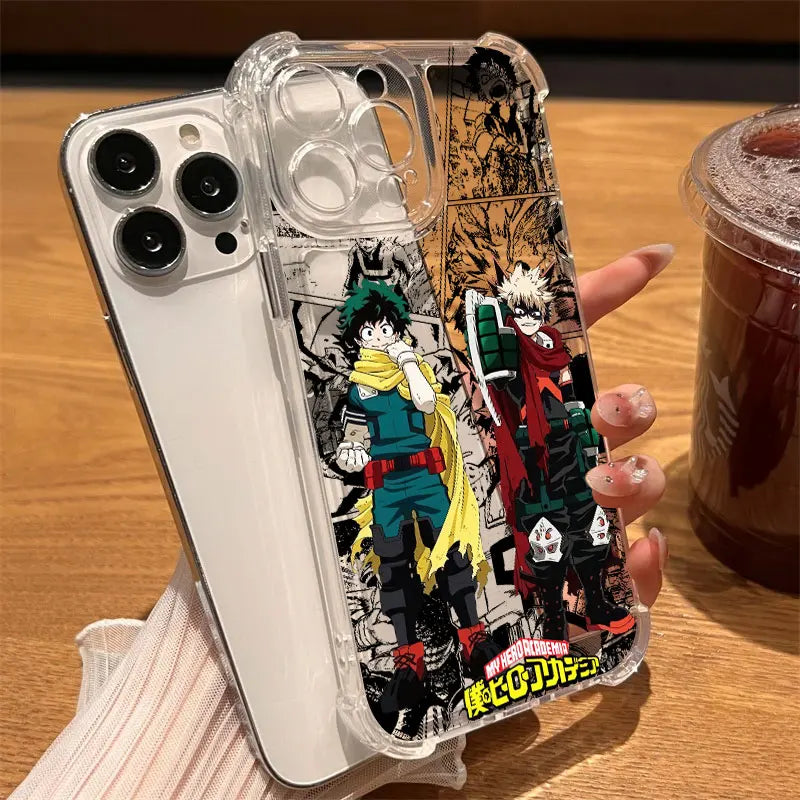 Anime Character Clear Phone Case for iPhone 7–17 Series | Anti-Drop Soft TPU Protective Cover