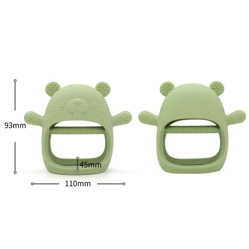 1pc Teether Toys For Baby Bracelet BPA Free Cute Cartoon Animal Silicone Ring Teething Glove For Baby Accessories Newborn Toys