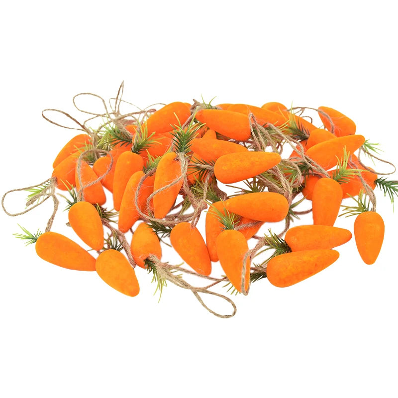 10pcs Easter Carrots Ornament Decorations For Home DIY Foam Carrot Hanging Pendant Spring Easter Party Supplies Kids Toys Gift