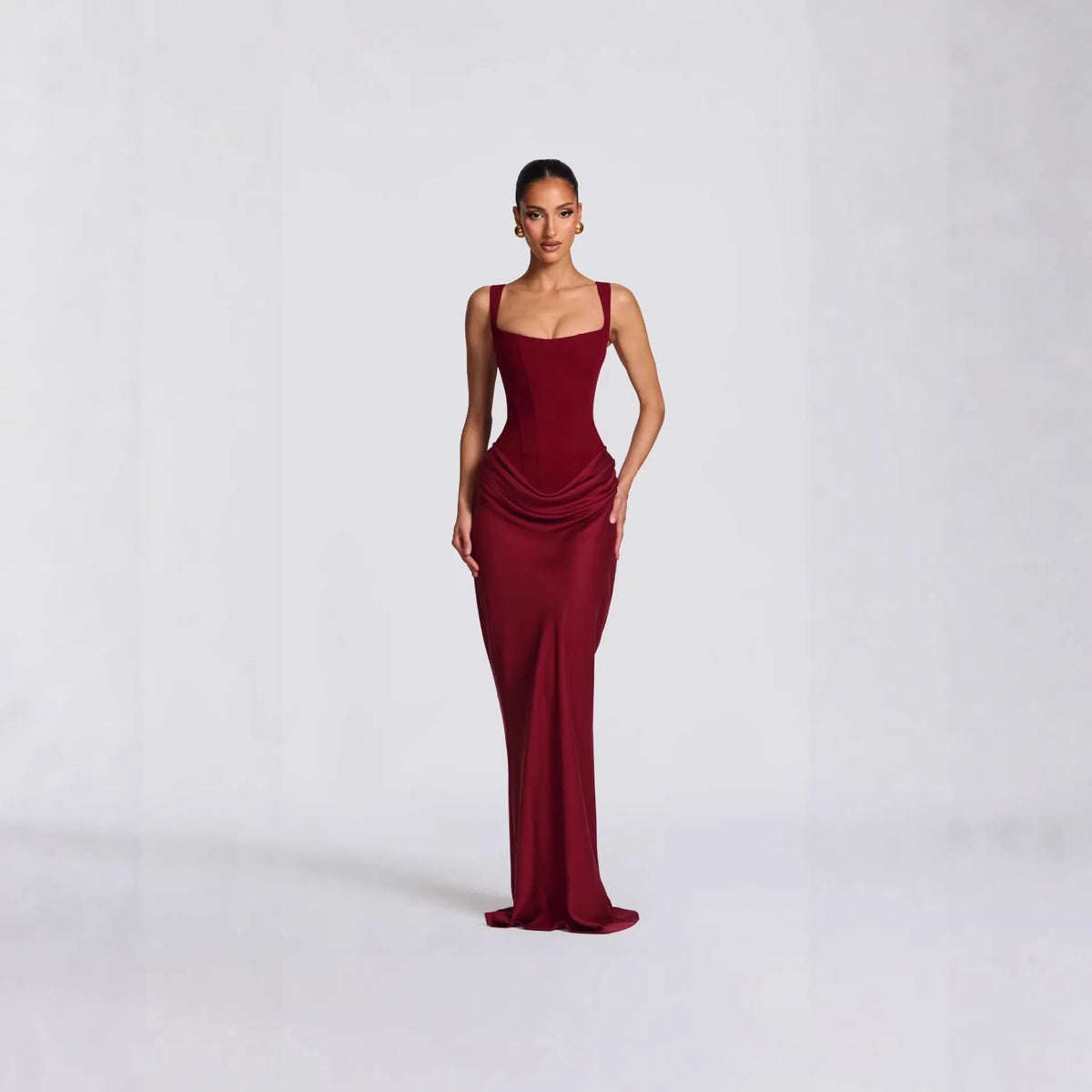 Fishbone Strap Evening Dress