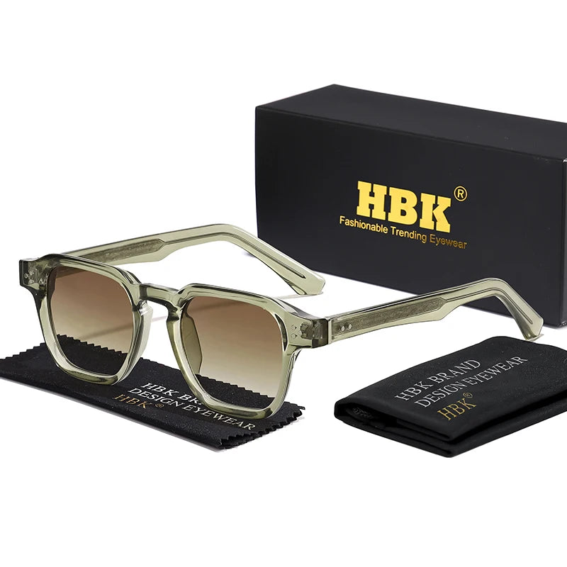 HBK Square Gradient Sunglasses — UV400 Vintage Style for Men