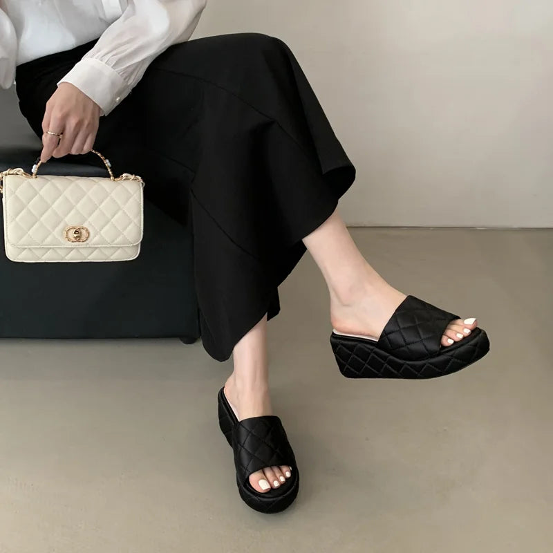 Women's Wedge Heel Slippers – Casual Summer Platform Sandals