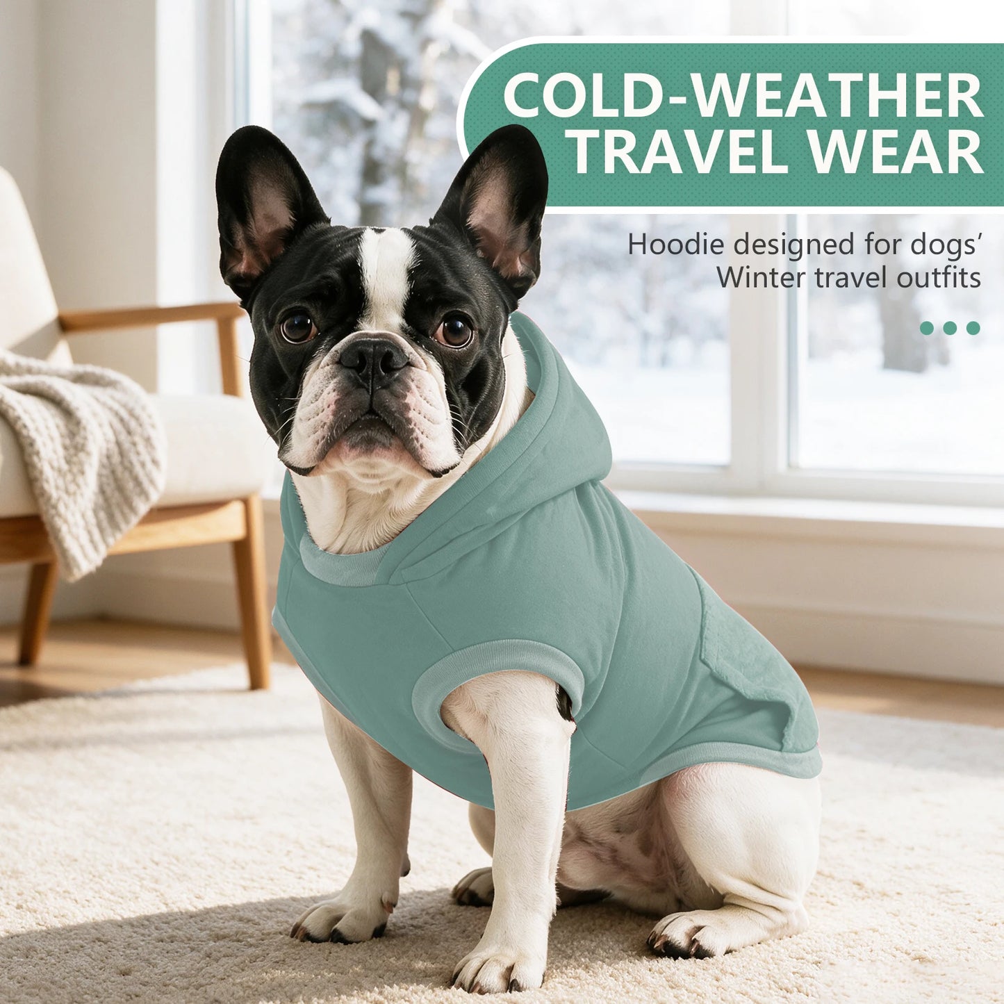 Christmas Sleeveless Dog Hoodie — Warm Pet Sweatshirt for Small to Large Dogs