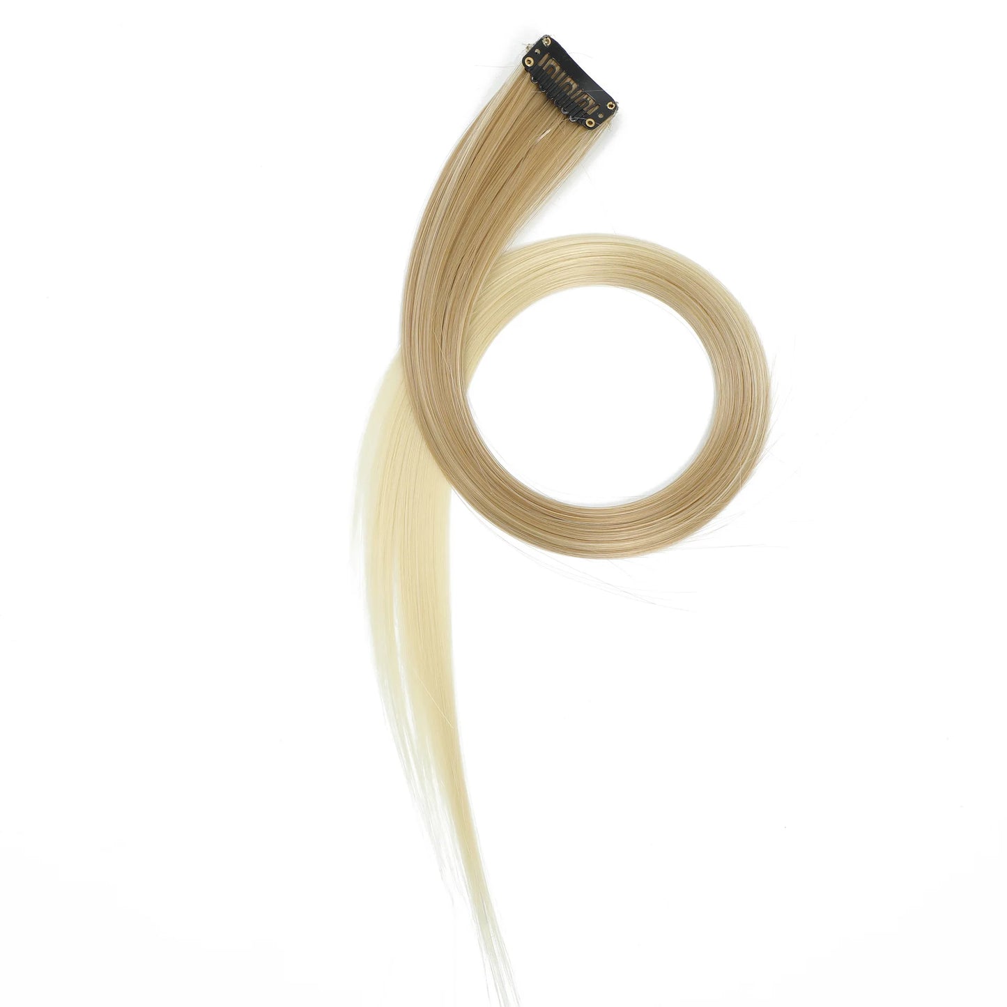 22-Inch Straight Clip-In Synthetic Hair Extensions – Colorful Highlight Hairpiece