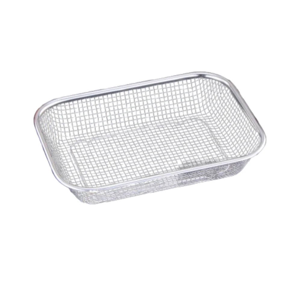 Stainless Steel Square Mesh Drain Basket Drain Basket 3 Size Vegetable Washing Basin Hollow Out Space-saving