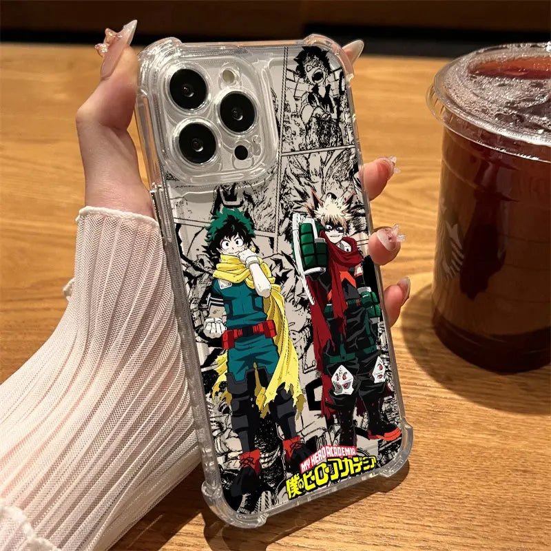 Anime Character Clear Phone Case for iPhone 7–17 Series | Anti-Drop Soft TPU Protective Cover