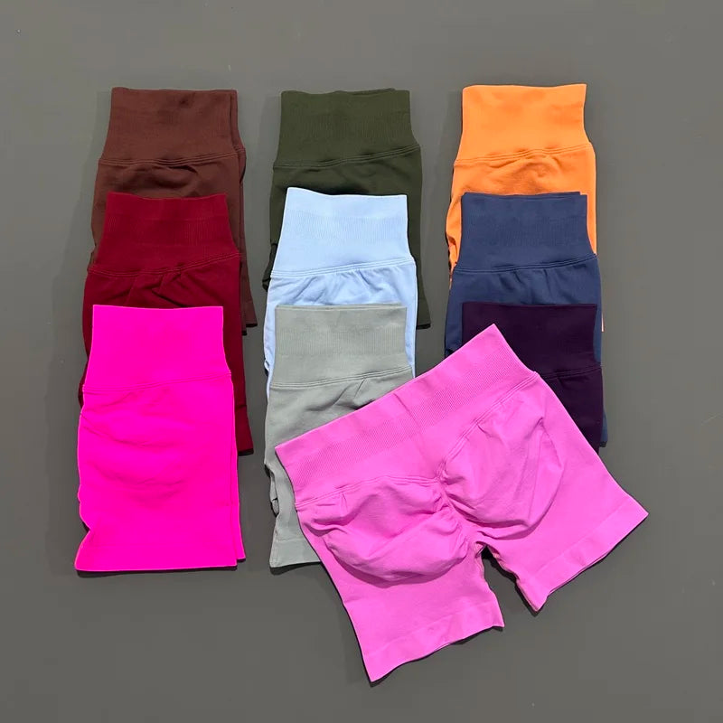 Women’s Seamless Biker Shorts – 4.5″ Low-Waist Fitness & Workout Shorts