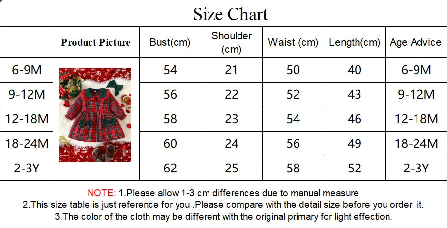 Baby Girl New Year Dress – Green Christmas Tree Print Outfit, “My First New Year” Costume for Newborns & Toddlers