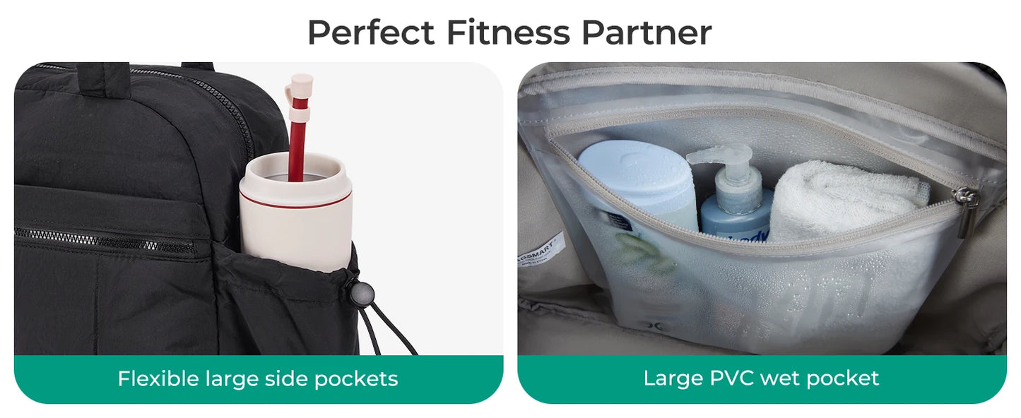 Women’s Travel Duffle Bag with Wet Pocket – Lightweight Water-Resistant Weekender & Gym Carry-On Bag