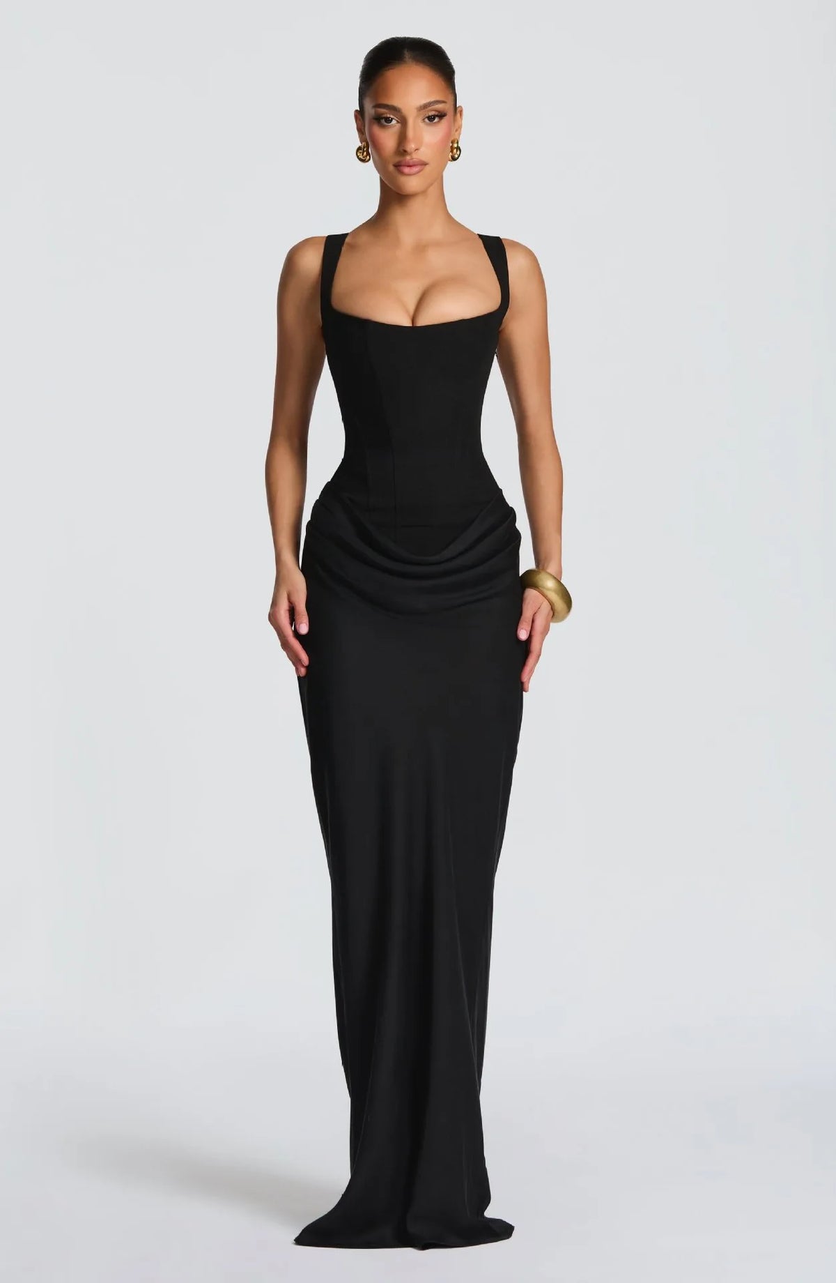 Fishbone Strap Evening Dress