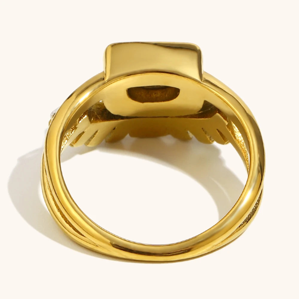 Shining Zircon Stainless Steel Women’s Ring – Fashion Jewelry