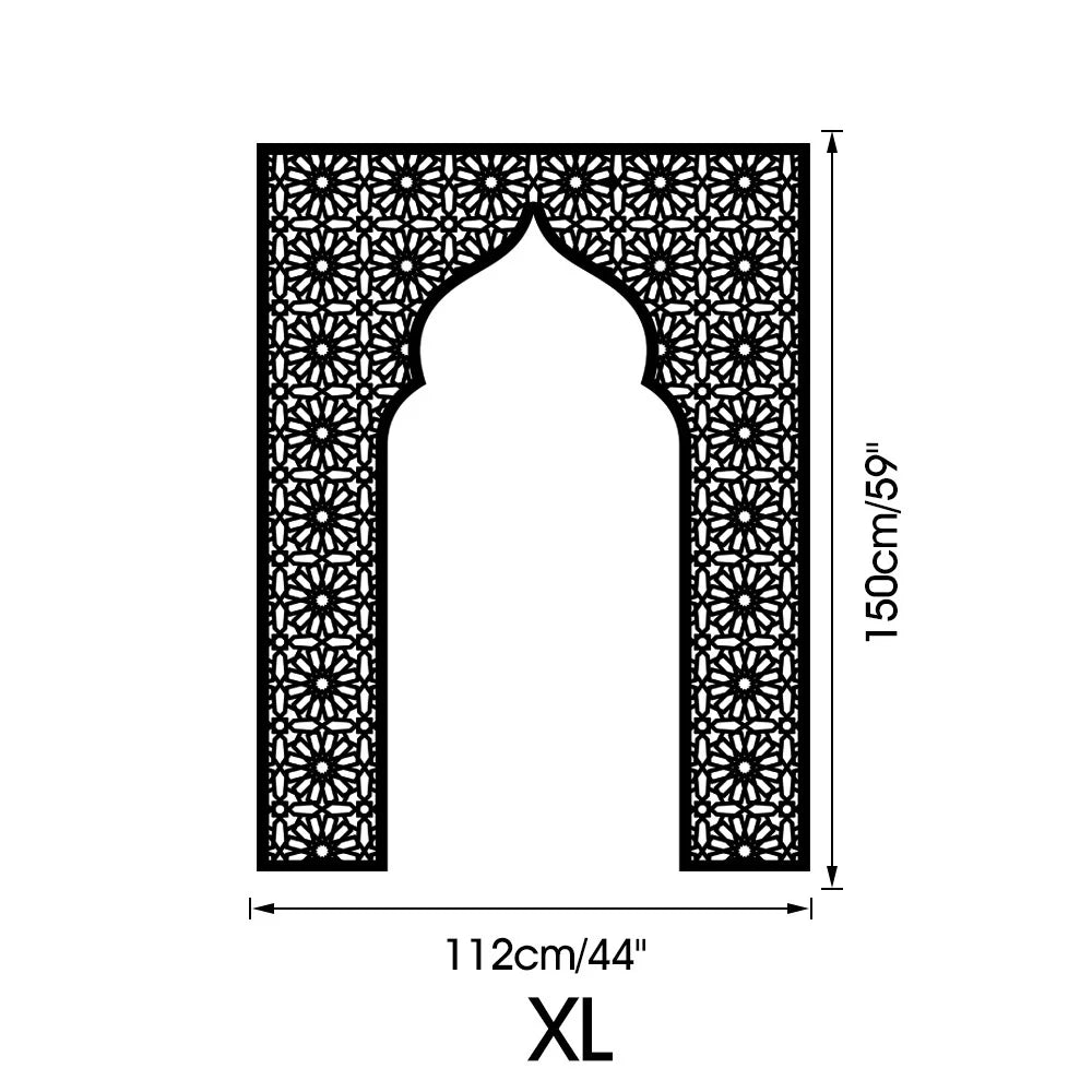 Islamic Arch Mirror Wall Sticker – Gold Acrylic 3D Mosque Frame Decal with Geometric Pattern for Ramadan & Eid Decor