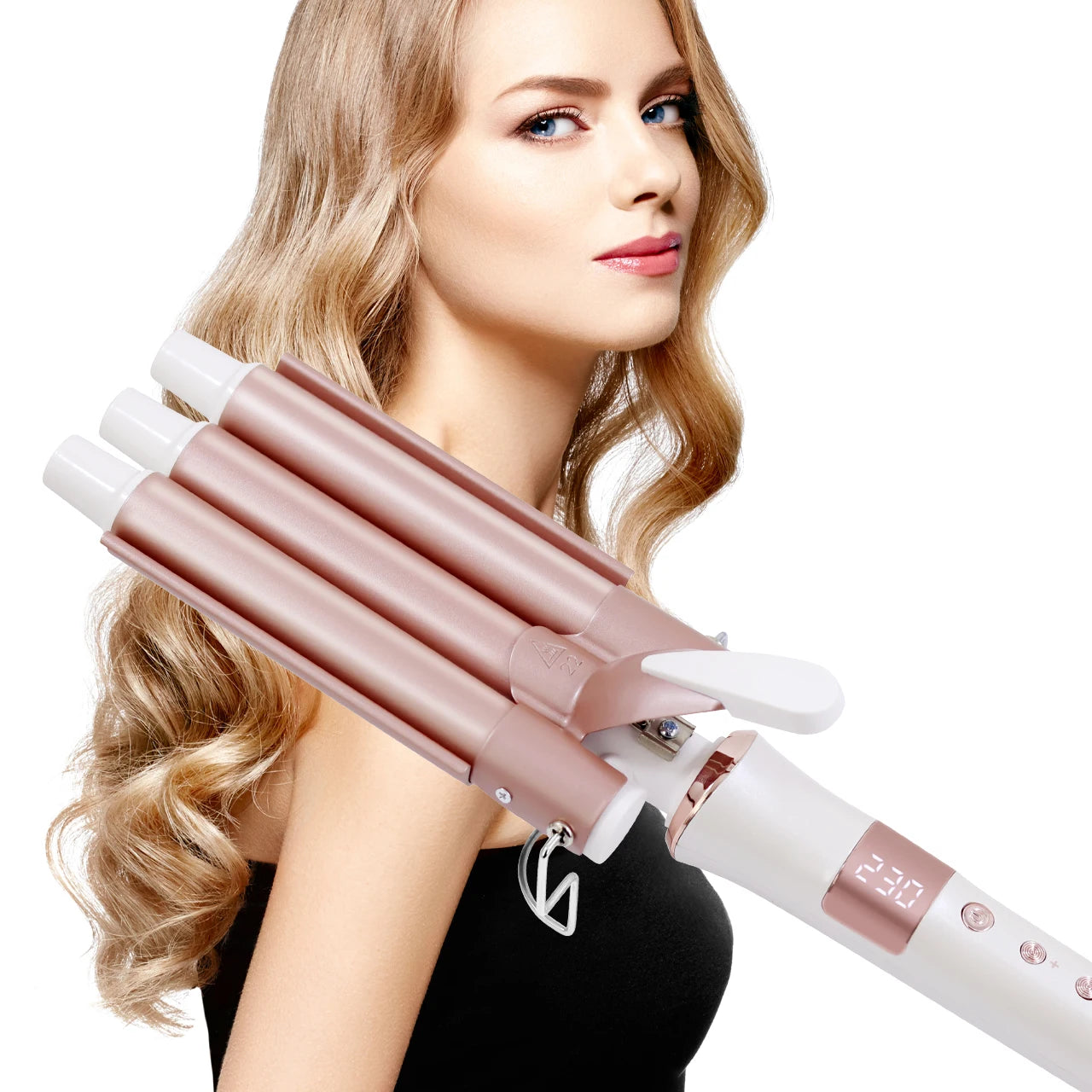 9mm Ceramic Curling Wand Hair Curler – Tourmaline Barrel with Constant Temperature for Professional Salon Styling