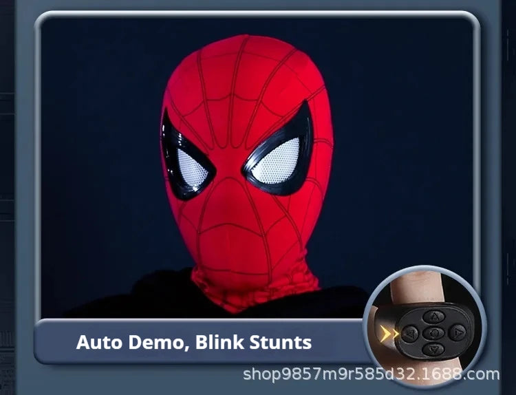 Marvel Miles Morales Spider-Man Moving Eyes Electronic Mask – 1:1 Cosplay Headgear with Remote Control