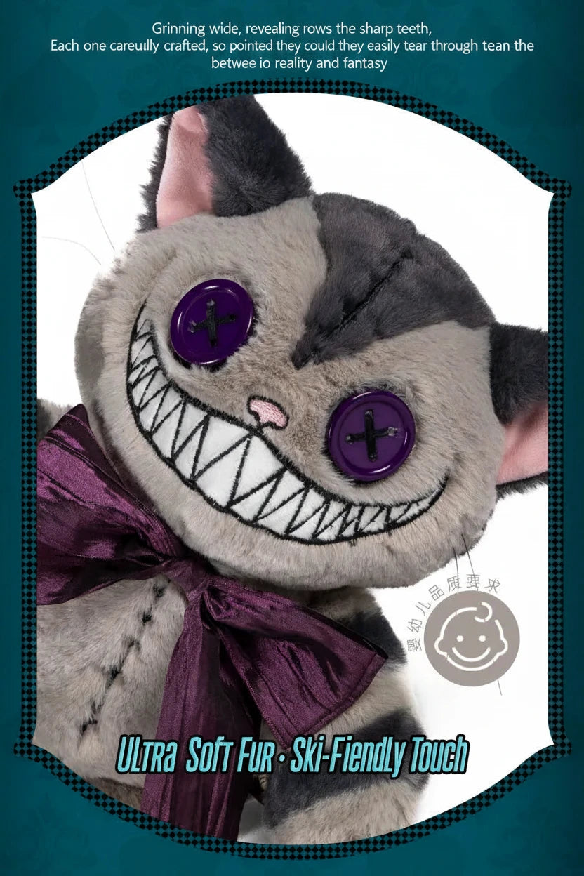 Official Cheshire Cat Plush Doll Funny Kawaii Cartoon Cat Pendant Collectible Stuffed Animal Birthday Gift