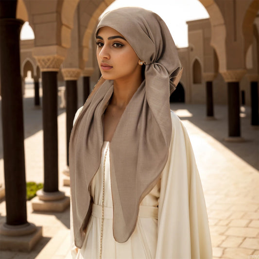 75*25cm Solid Cotton Elastic Headband Cap For Woman Muslim Hijab Hat Lady Fashion Instant Scarf Islamic Turban Bandana