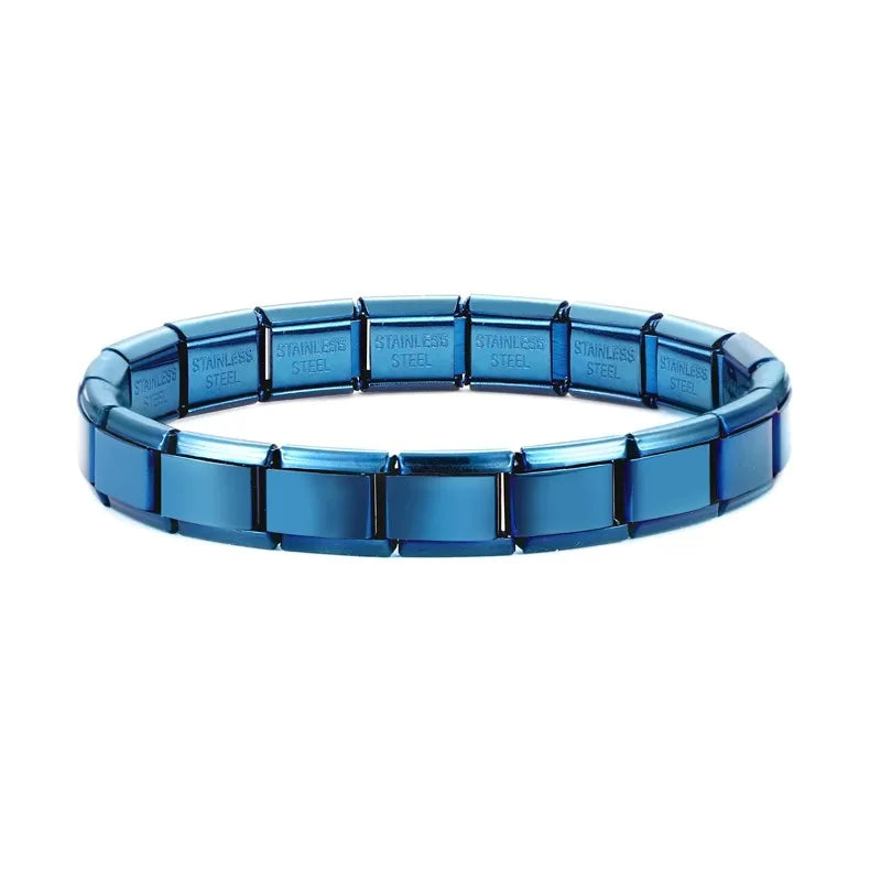 Creative Christmas Bracelet – High-Quality Stainless Steel 9mm Wide Elastic Charm Bracelet for Women, Perfect Birthday or Holiday Gift