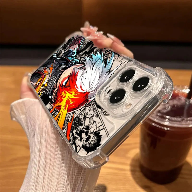 Anime Character Clear Phone Case for iPhone 7–17 Series | Anti-Drop Soft TPU Protective Cover