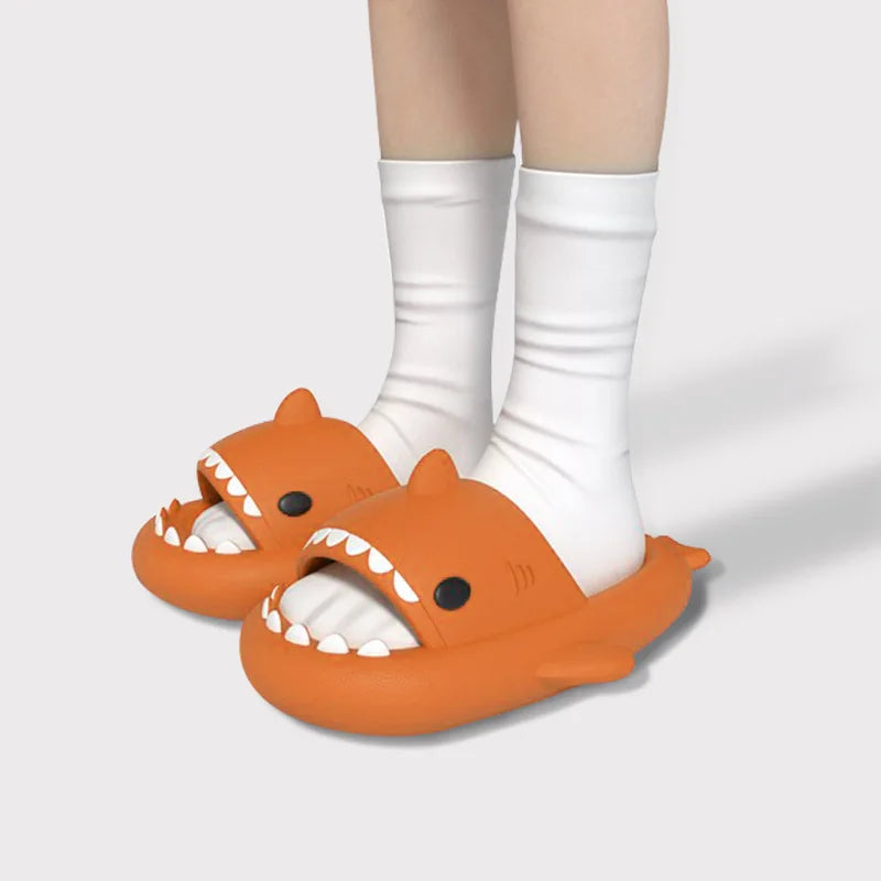 Thick-Sole Shark Slippers — EVA Slide Sandals