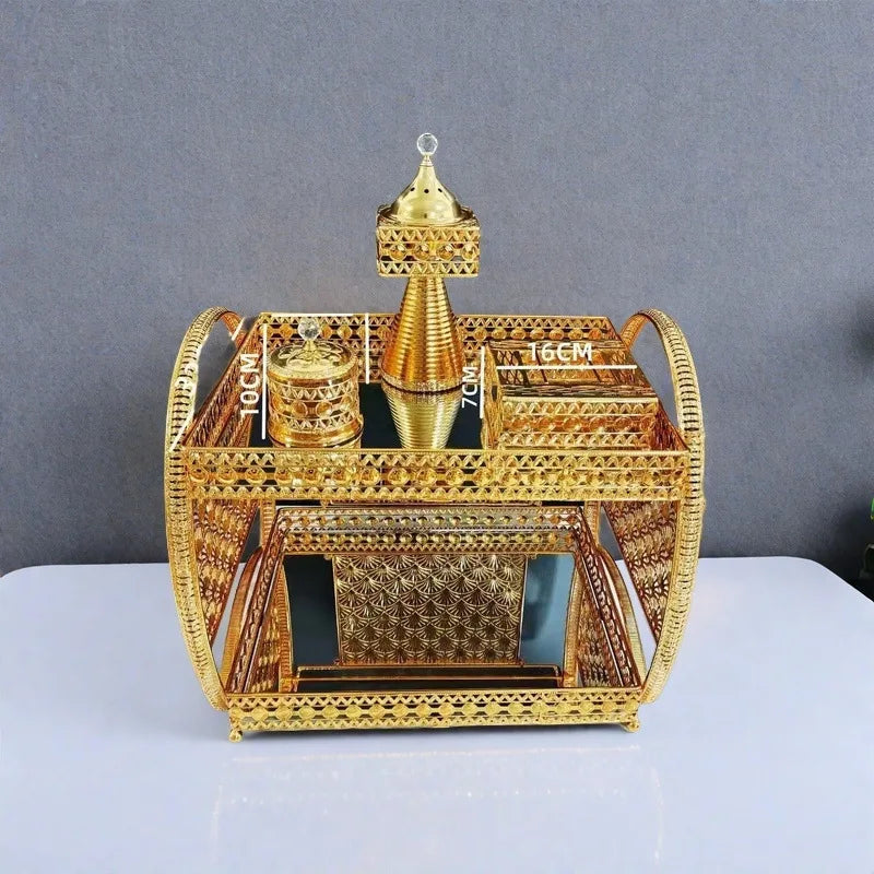 Luxury Ethiopia Eritrea Habesha Middle Eastern Coffee Table Incense Burner – Aromatherapy Stove & High-End Metal Ornament Set