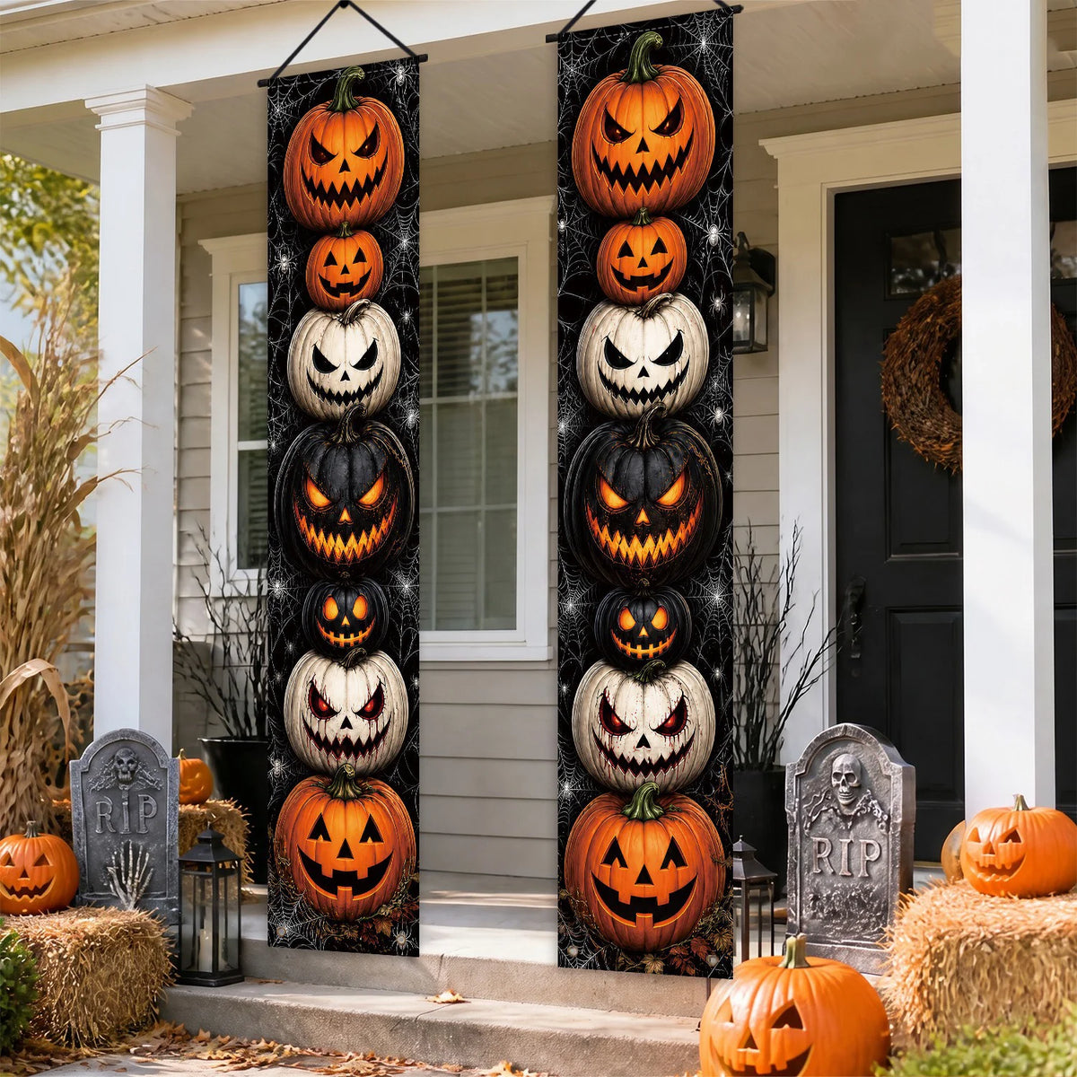 Halloween Pumpkin Porch Banner Set